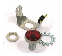 Luce spia rossa completa con bordo alluminio per manubrio VESPA 125 GTR TS 150 S
