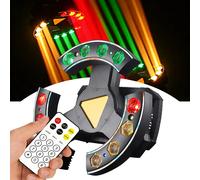 Luce Stroboscopica Laser LED DMX512 a Tre Ali Phantom 180W RGB con Strisce Morbide Dorate Attivate dal Suono 25CH per DJ, Feste e Palcoscenici