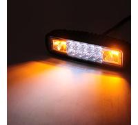 Luce Stroboscopica per Camion 30LED, Riloer Barra Luminosa di Avvertimento 24V per Guida Antinebbia Lampada Lampeggiante Fuoristrada Luce Laterale Bianca e Ambra