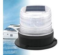 Luce stroboscopica Solare, Luce Lampeggiante di Sicurezza con Forte Base Magnetica, Luce Marina Impermeabile per Traffico, Fabbrica, Navigazione in Barca,Bianco