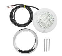 Luce subacquea 108LED per barca, Luci subacquee marine, Luce LED per barca bicolore bianco blu con anello in acciaio inossidabile, Illuminazione subacquea IP68 per navi Yacht Boa