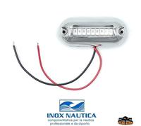 LUCE SUBACQUEA BIANCA A 9 LED ACCIAIO INOX 90x38mm BARCA FARETTO