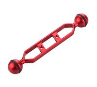 Luce subacquea doppio giunto a sfera in lega di alluminio accessori per fotocamera fotografica subacquea, rosso, 177,8 mm