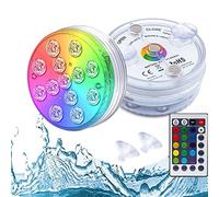 Luce Subacquea LED RGB per Piscina con Timer e Telecomando - 13 LED IP68 Impermeabile con Ventosa Magnetica per Piscina, Vaso, Base, Acquario