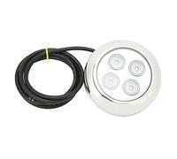 Luce subacquea marina IP68 Illuminazione a cupola a LED per barche Yacht Piscine 12V 24V DC Angolo di 60 gradi 4 perline LED Diametro 102 mm Anello in acciaio inossibile PVC (Bleu)