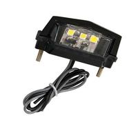 Luce targa moto a LED nera Omologata universale a tre LED 30x59mm
