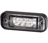 HELLA 2KA 010 278-011 Luce targa, LED, 24V, Montaggio, interno/Raccordo a vite, colore diffusore luce cristallino, Spina Spina piatta, elevata/Esterno, Quantità 1