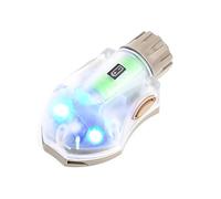 Luce Tattica per Casco, con Coperchio di Ricambio per Batteria, Luce di Segnalazione per Esterni, Luce di Sopravvivenza, Luce di Identificazione(Brown,Blue Light)
