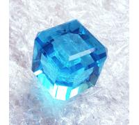 Luce Topazio Blu Cubo 146.40 KT Certificato Loose Gemma Con Omaggio