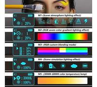 Luce Tubolare RGB Professionale - 114 LED Bianco Giallo RGB 2000 CRI 95 + Illuminazione Alta Qualità con 5 Modalità Regolabili Intensità Impermeabile 30 Metri Batteria 2000m