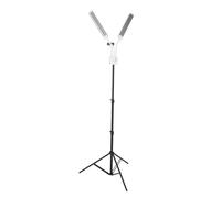 Luce Video a Doppio LED Pieghevole, Luce LED Dimmerabile per Selfie con Treppiede con 3 modalità di Illuminazione da 3200K a 5600K, Treppiede Porta Telefono, Luce per (Spina