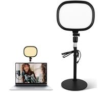 Luce video a LED fissa con supporto per cellulare, luce in streaming con 3 colori di luce e 10 luminosità, luce video USB, luce per foto dimmerabile, per videoconferenze, registrazioni video Live