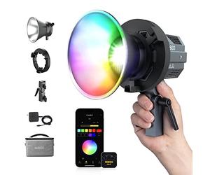 Luce Video, COLBOR CL60R RGB COB Video Light 65W 2700K-6500K Illuminazione TLCT97+ CRI97+ 13 Effetti di Luci LED Lampada Continua supporto Bowens Mount APP per Fotografico, Luce-Video-Led-RGB-Light