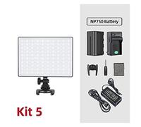 Luce video for fotocamera a LED RGB, batteria opzionale con luce fotografica kit caricabatterie + adattatore CA Per la fotografia in studio(Kit 5)