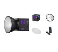 Luce video portatile portatile, illuminazione d'atmosfera in streaming dal vivo, luce video a LED con RGB e 24 modalità scena, 60 W 2500 6500 K, ricarica regolabile tipo C per esterni e riprese (A)
