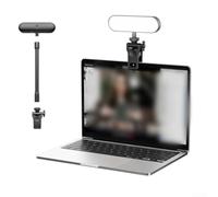 Luce video ricaricabile girevole a 360°, LED per computer e laptop, controllo continuo della luminosità, 1200 mAh per riunioni zoom