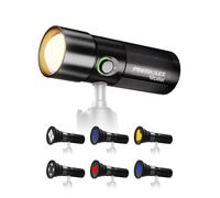 Luce Video, Rollei Gobo Light Torcia Fotografica con Filtri 4 Colori e 19 Accessori, Faretto Fotografico Ricaricabile con Batteria 8400mAh e Diffusore, Luce-Video-Torcia-Faretto-Fotografico