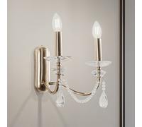 Lucea Applique Adone, a 2 luci, ottone, altezza 30 cm, vetro cristallo Lucea