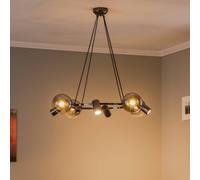Lucea Lampada a sospensione Zerde 4+4 Ø 82 cm nero-cromo a 8 luci Lucea