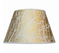 LUCECLASS | cappello paralume paraluce PERSIA ORO di ricambio per lampada tondo nuovo in tessuto bianco panna e oro in stoffa fatto a mano Made in Italy cucito a mano (DIAMETRO 35 CM ATTACCO E27)