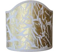 LUCECLASS | Ventolina mezzo paralume classico ventola PERSIA oro bianco e oro in cotone semitonda veletta semiluna per lampada parte di ricambio lampada da tavolo classica (DIAMETRO 30 CM ATTACCO E27)