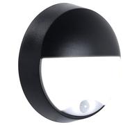 Luceco Paratia LED Eco Palpebra Rotonda, con Sensore PIR, 10 Watt, Nero