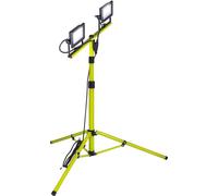 Luceco Treppiede LED a Doppia Testa da Lavoro, Sottile, Regolabile, Multiposizione, Pieghevole, Cavo da 3m, Resistente alle Intemperie, Nero/Verde, IP65, 2 × 20W, 3200lm, 5000K, EFLDTT20B50