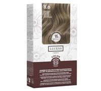 Lucens Umbria - 8.0 Biondo Chiaro, Tinta per Capelli Senza Ammoniaca, Kit Colorazione Permanente Vegan con Estratti Naturali, Azione Lenitiva, Idratante e Protettiva