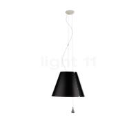 Luceplan Costanza Lampada a sospensione, paralume nero liquirizia - ø40 cm - corda di trazione