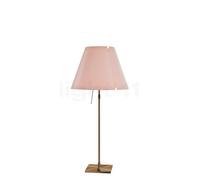 Luceplan Costanza Lampada da tavolo, paralume cipria/telaio ottone - telescopio - con dimmer , Vendita di giacenze, Merce nuova, Imballaggio originale