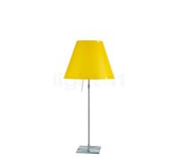Luceplan Costanza Lampada da tavolo, paralume giallo canarino/telaio alluminio - telescopio - con interruttore