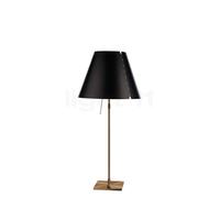 Luceplan Costanza Lampada da tavolo, paralume nero liquirizia/telaio ottone - telescopio - con dimmer , Vendita di giacenze, Merce nuova, Imballaggio originale