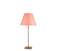 Luceplan Costanza Lampada da tavolo, paralume pink/telaio ottone - telescopio - con dimmer , Vendita di giacenze, Merce nuova, Imballaggio originale