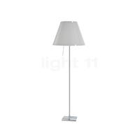 Luceplan Costanza Lampada da terra, paralume bianco nebbia/telaio alluminio - fisso - con interruttore - ø40 cm - h. 153 cm