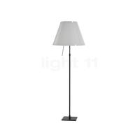 Luceplan Costanza Lampada da terra, paralume bianco nebbia/telaio nero - regolabile in altezza - con dimmer - ø40 cm - h. 160 cm