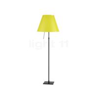 Luceplan Costanza Lampada da terra, paralume giallo canarino/telaio nero - regolabile in altezza - con dimmer - ø40 cm - H.160 cm