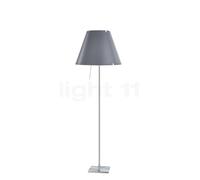 Luceplan Costanza Lampada da terra, paralume grigio beton/telaio alluminio - fisso - con interruttore - ø40 cm - h. 153 cm