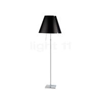Luceplan Costanza Lampada da terra, paralume nero liquirizia/telaio alluminio - regolabile in altezza - con interruttore - ø40 cm - H.160 cm