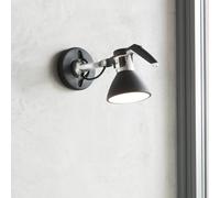 Luceplan Fortebraccio spot parete Ø 11 cm, nero Luceplan