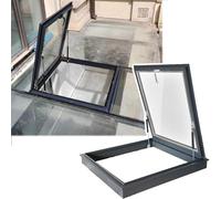 Lucernario da tetto, Copertura for finestra di osservazione con terrazza ventilata con vetro temperato a doppio strato Lucernario con montaggio su parete divisoria(85x55cm/33.5x21.7inLxW)