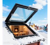Lucernario da tetto,Finestre Per Lucernari Per Tetti di Case,Telaio In Lega di Alluminio + Lucernario In Vetro Temperato,Lucernario,ventilazione botola da tetto,per soffitta,cantina,veranda