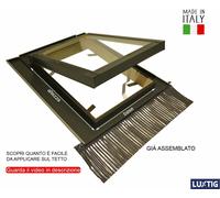 Lucernario Finestra da Tetto Skylight - Made in Italy In Legno + Alluminio