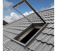 Lucernario Manuale In Lega Di Alluminio, Finestra Da Tetto Chiara Per Soffitta, Ingresso Al Sole E Illuminazione Interrata, Vetro Doppio Isolante, Misura Personalizzata, LxP(60x55cm/23.6x21.7in)