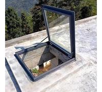 Lucernario manuale per esterni con alluminio e s temperato, dimensioni personalizzate (83,8 x 83,8 cm), ideale per cantine a basso consumo energetico