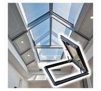 Lucernario per edifici residenziali, ventilazione manuale, finestra per tetto, vetro temperato a doppio strato, perfetto per soffitte, serre, cantine e tetti (60 x 85 cm)