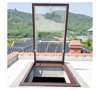 Lucernario per Seminterrato, L*W 85x90cm Finestra per Lucernario per Tetto Piano, 50 60 70 80 90 100cm Finestra di Osservazione del Tetto per la Soffitta, la Sala da Sole, Marrone