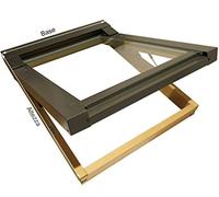 Lucernario per Tetto Finestra Mansarda Upivot Legno Alluminio Apertura tipo Vasistas. Abbaino Certificato. Tutte le Dimensioni. Doppio Vetro. Vetro Camera Antigrandine - di Sicurezza cm 94X98