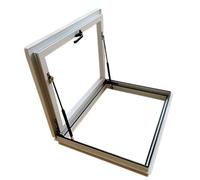 Lucernario per tetto in alluminio con doppio vetro temperato impermeabile, per corridoi, loft e scale, bianco, 50,8 x 50,8 cm