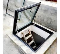 Lucernario Per Tetto, Lucernario E Porta Per Lucernario Per Seminterrato, Telaio In Lega Di Alluminio Con Vetro Temperato, Buona Ventilazione, Per Capannone, Garage, Seminterrato, Tettoia