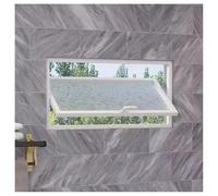 Lucernario Rettangolare Girevole Finestra di Ventilazione Incassata con Maniglia Bloccabile Telaio in Lega Alluminio Bianco/nero Ricambio for Bagni Cucine Case Scantinati(Whit-B,90X40CM/35.4X15.7”)